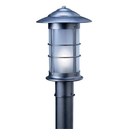 Arroyo Craftsman 9" Newport Long Body Post Mount Fixture, Raw Copper, Amber Mica Glass NP-9LM-RC